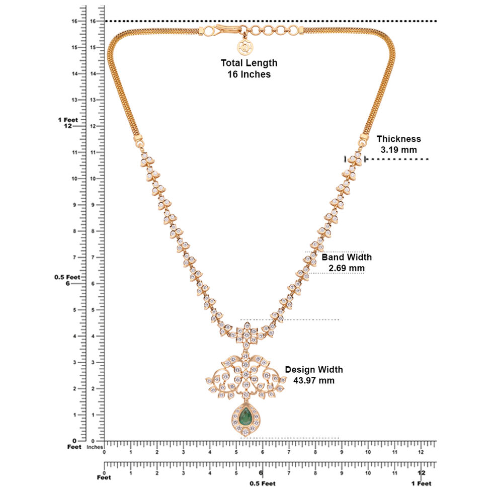 Diamond Neckalce in Fancy Patt with Gem