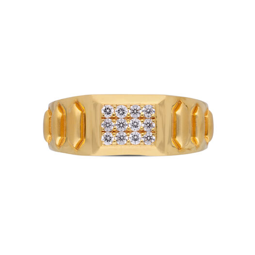 GEMSET GOLD GENTS RING IN CASTING