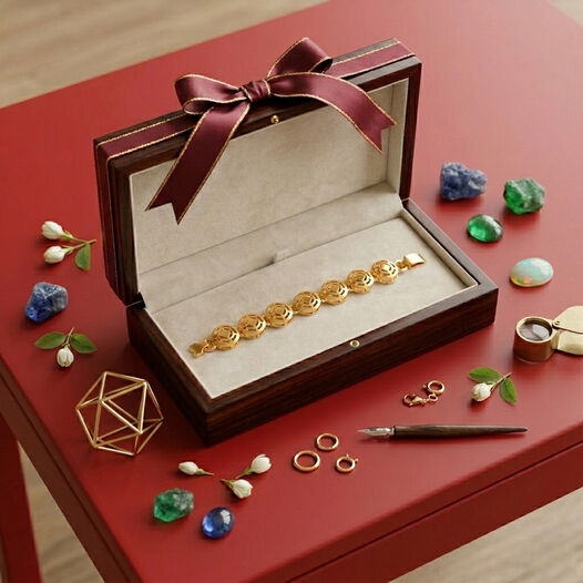 Plain Gold bead/die work Flexi Bracelets