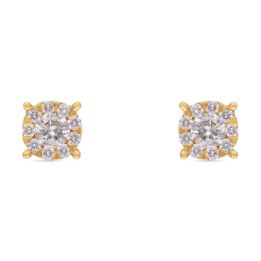 Diamond Earstud In Mystery Setting