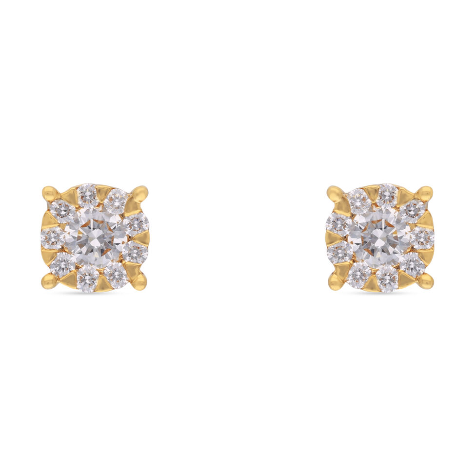 Diamond Earstud In Mystery Setting