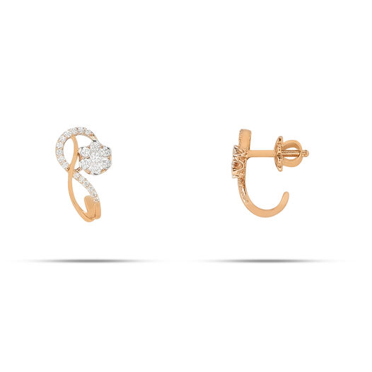 Diamond Earstud Set With 'J" Pattern