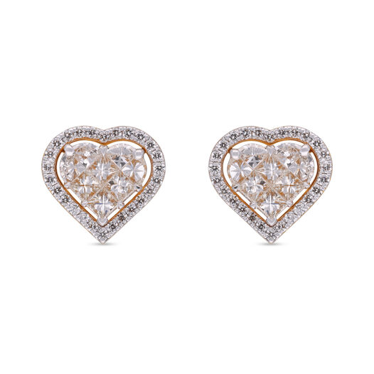 Diamond Earstud In Mystery Setting