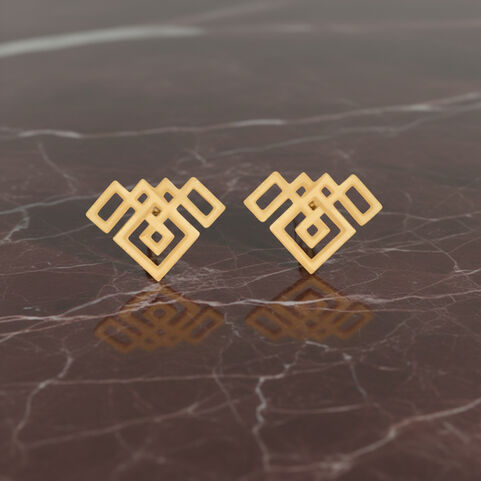 Plain Gold Ear Stud in casting Deisgn
