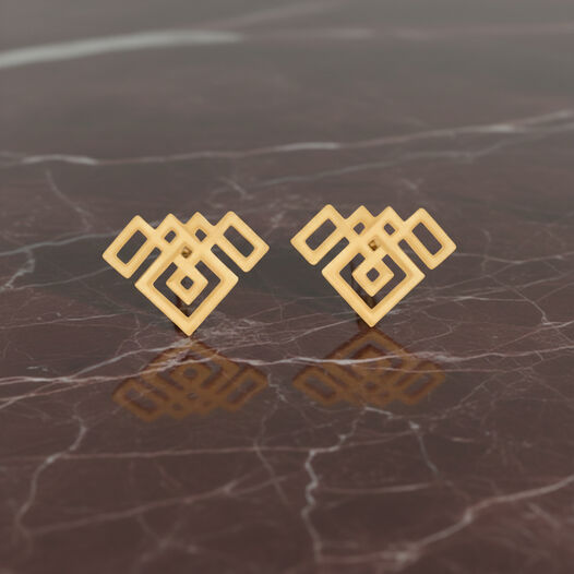 Plain Gold Ear Stud in casting Deisgn