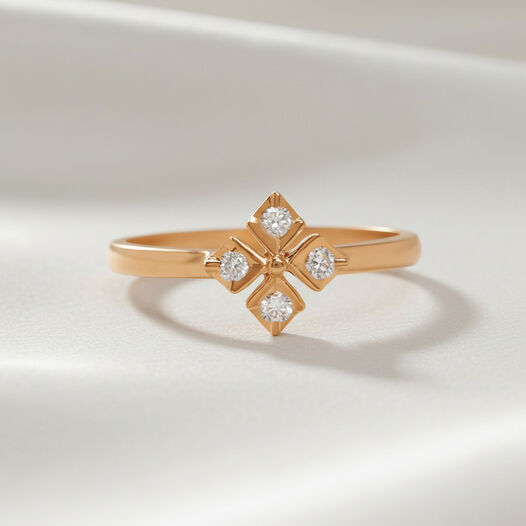 Diamond Ring in Fancy Design for Ladies