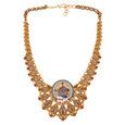 GEMSET NECKLACE/SHORT LIGHT KUNDAN WORK