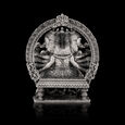 Silver Idol Ganesh siting with Prabavali