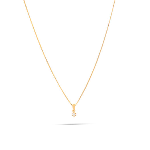 Diamond Chain Pendant in 1 Stone