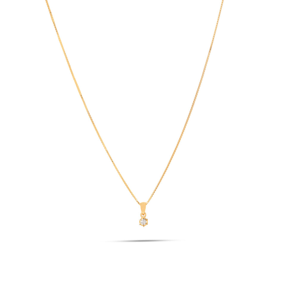 Diamond Chain Pendant in 1 Stone