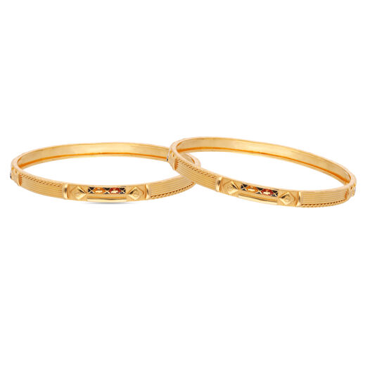 Gold Bangle pair in Sheet work,