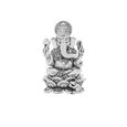 Silver Idol Ganesh siting w/o Prabhavali