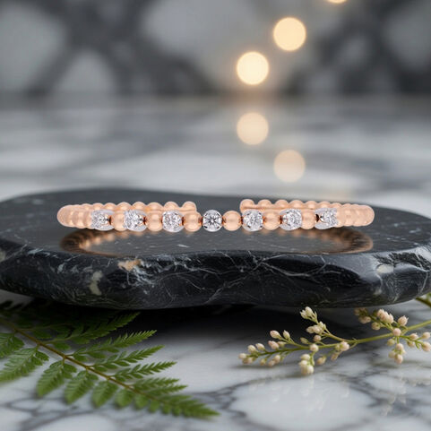 Diamond Bracelet In Stiff Patern