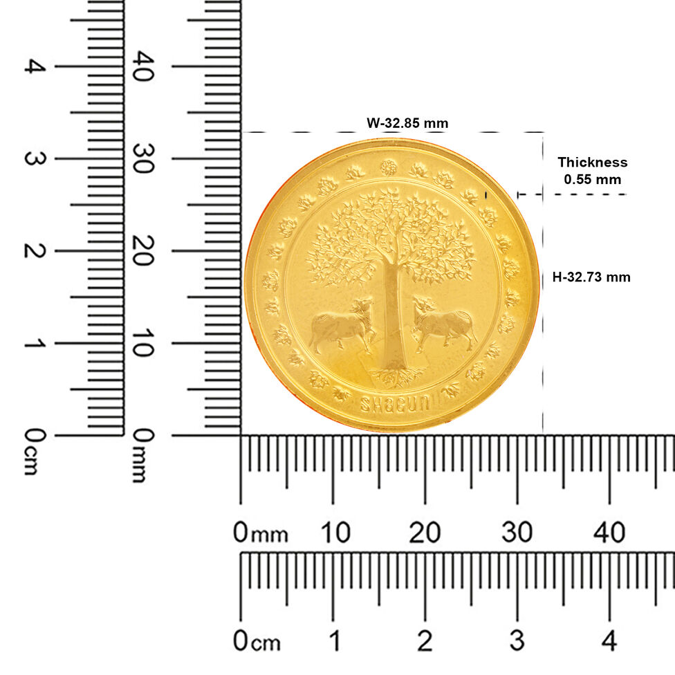 1 gm Gold Foil Coin - Tree with Cow