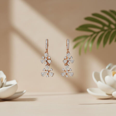 Diamond Earstud Set With 'J" Pattern