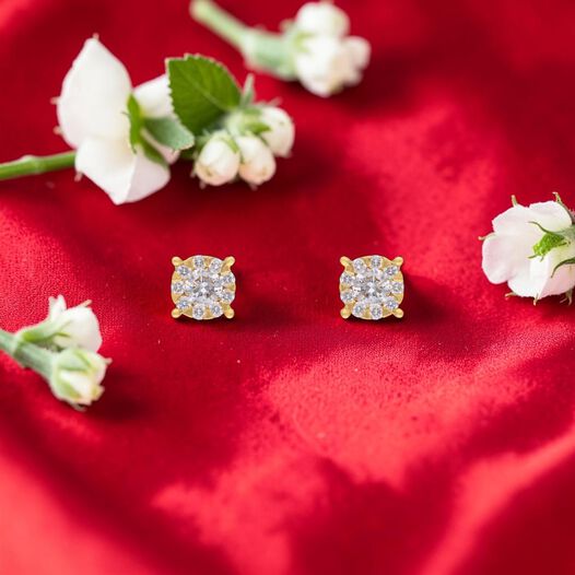 Diamond Earstud In Mystery Setting
