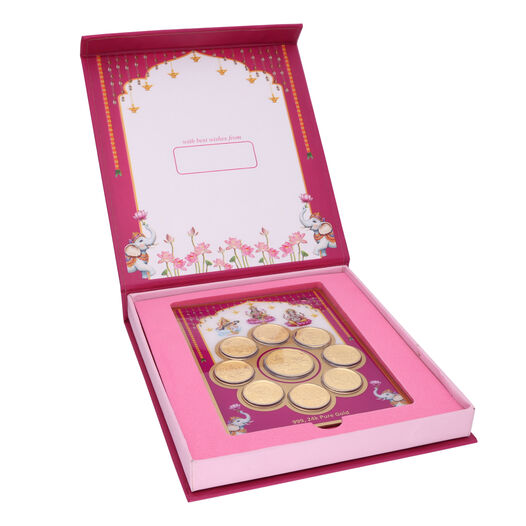 1gm Foil Coin Set of9Pcs-Lakshmi&Ganesha