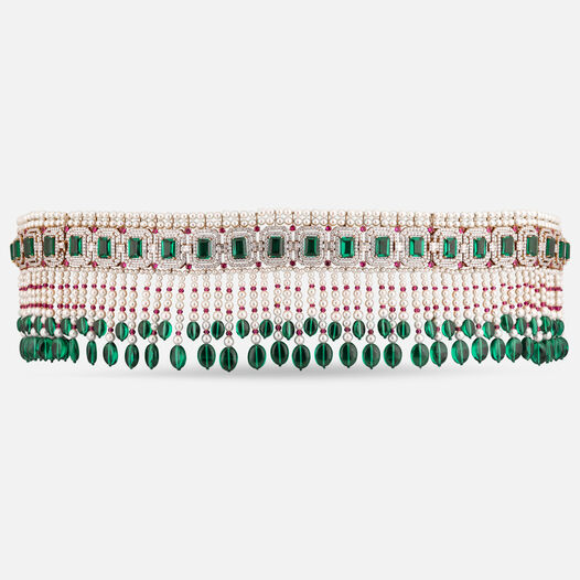 Diamond Waist Belt Set With Gemstones