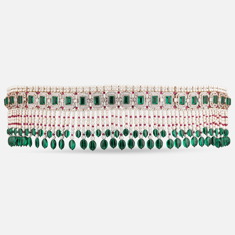 Diamond Waist Belt Set With Gemstones