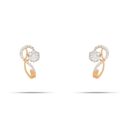 Diamond Earstud Set With 'J" Pattern