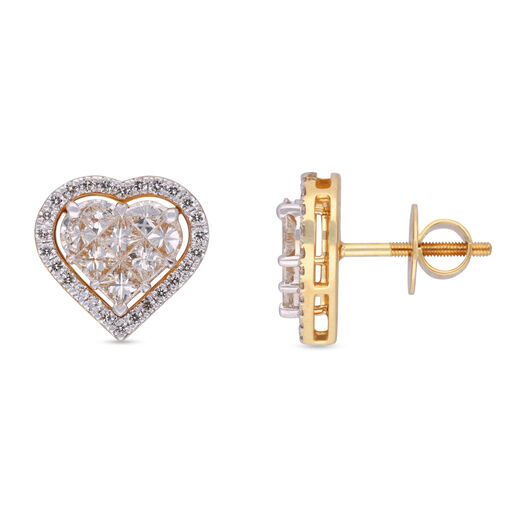 Diamond Earstud In Mystery Setting