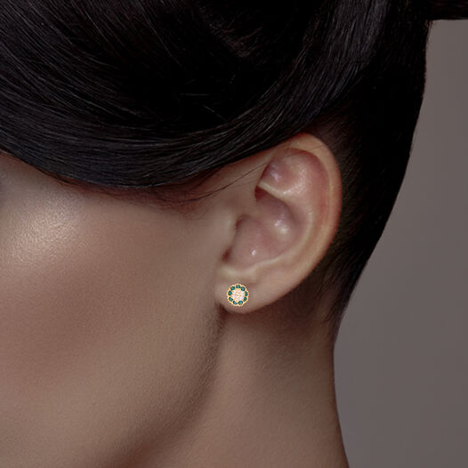 Gemset Ear Stud- Opensetting
