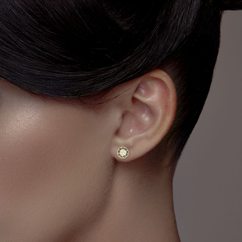 Gemset Ear Stud- Opensetting