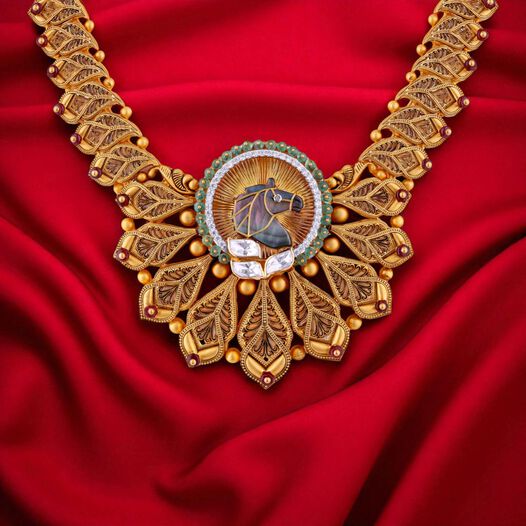 GEMSET NECKLACE/SHORT LIGHT KUNDAN WORK