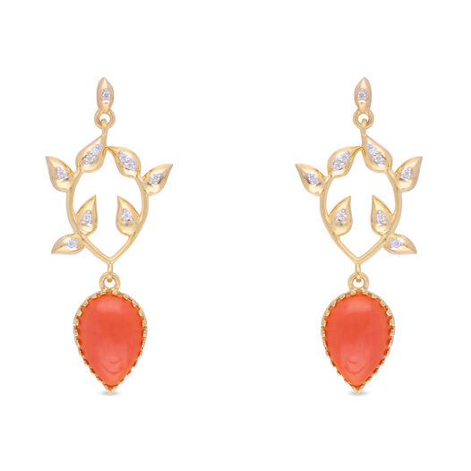 GEMSET GOLD EARDROPS IN OPEN SETTING