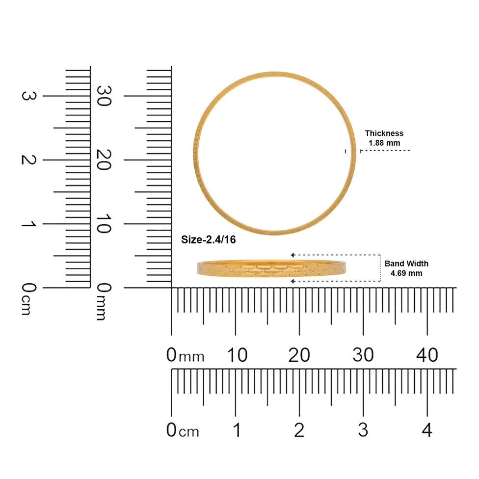 Gold Bangle Pair Machine cuttingHollow