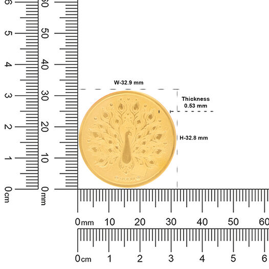 500 mg Gold Foil Coin - Peacock