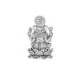 Silver Idol Ganesh siting w/o Prabhavali