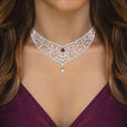 NK set with Dia and gems choker pattern