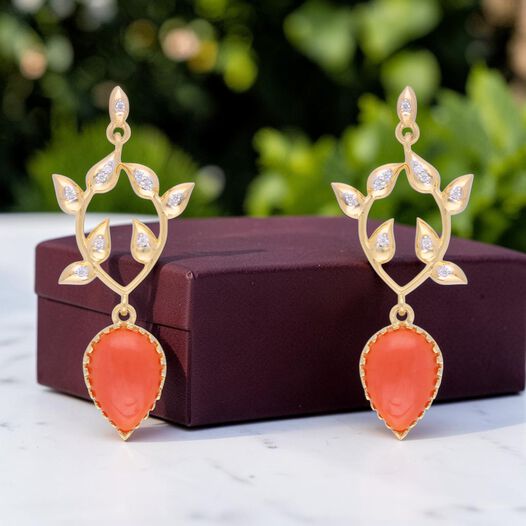 GEMSET GOLD EARDROPS IN OPEN SETTING