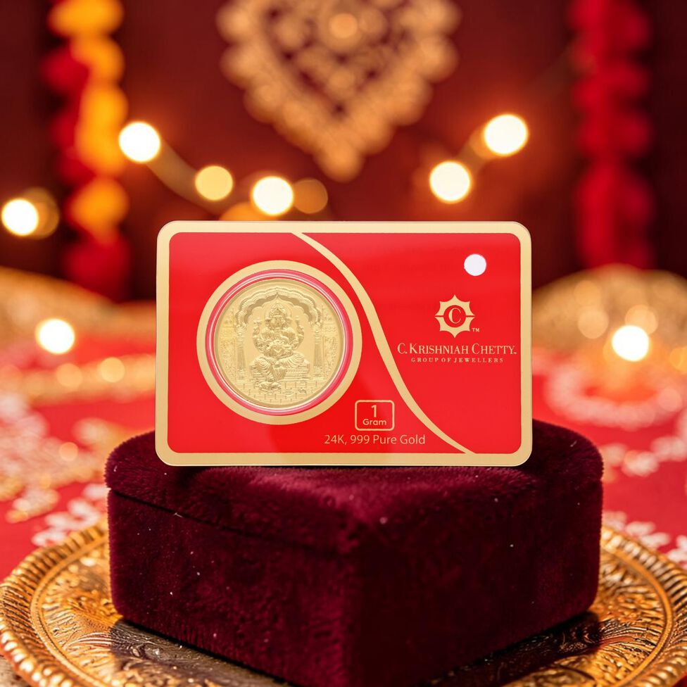 1 gm Gold Foil Coin - Ganesha