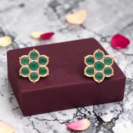 Big5Gem Earstud'Kammal'/7Stone-Close set