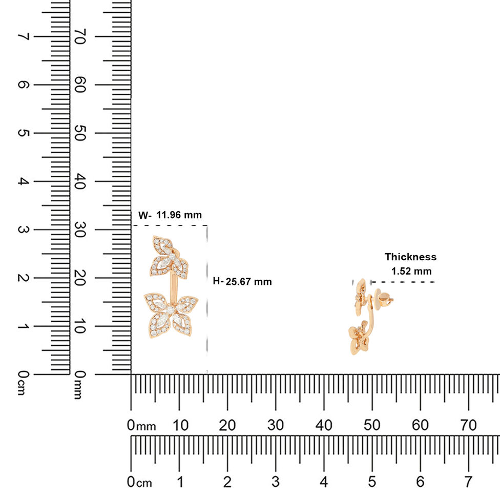 Diamond Earstud With Front & Back Patt