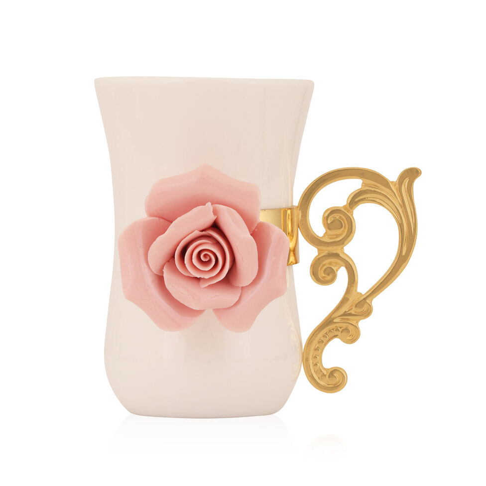 GI1114-CERAMIC GLASSES WITH GOLD S/4