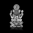 Silver Idol Ganesh siting w/o Prabhavali