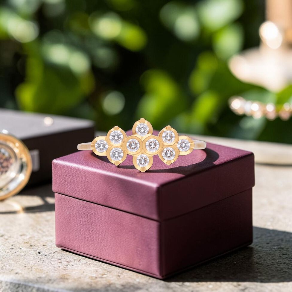 Diamond Ring in Fancy Design for Ladies