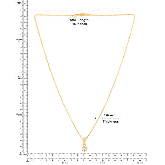 Diamond Chain Pendant in 1 Stone