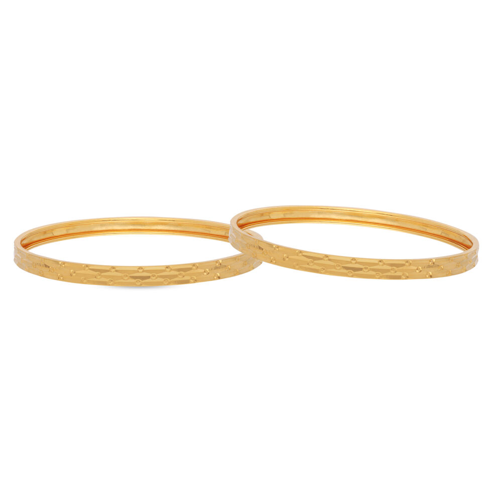 Gold Bangle Pair Machine cuttingHollow