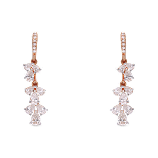 Diamond Earstud Set With 'J" Pattern