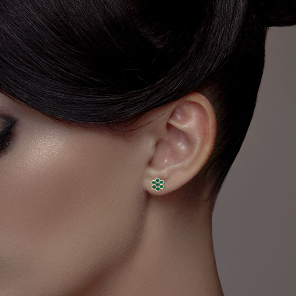 Big5Gem Earstud'Kammal'/7Stone-Close set