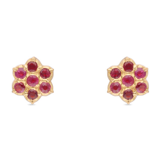 Gemset Ear stud'Kammal'/7stone-Close set