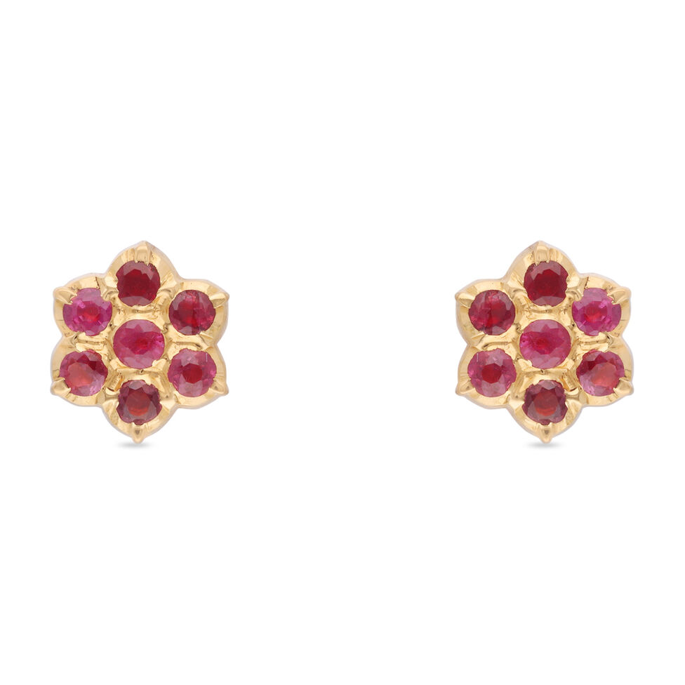 Gemset Ear stud'Kammal'/7stone-Close set