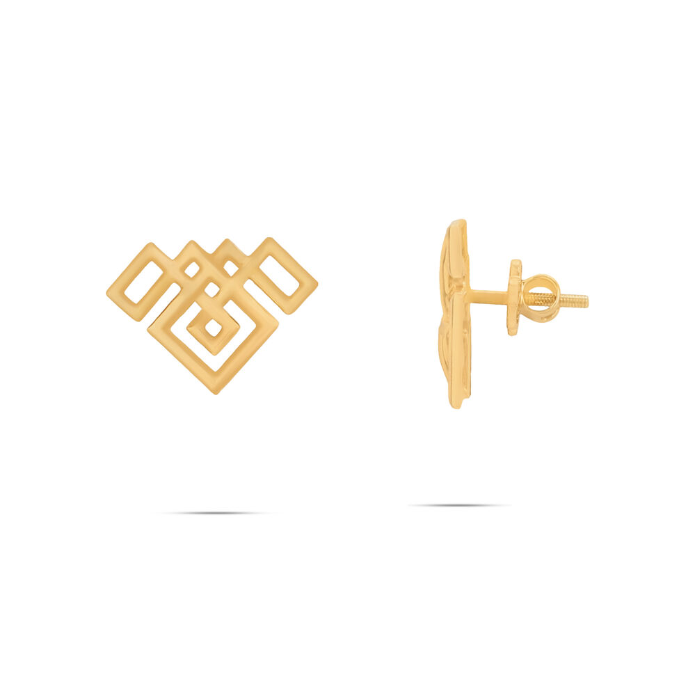 Plain Gold Ear Stud in casting Deisgn