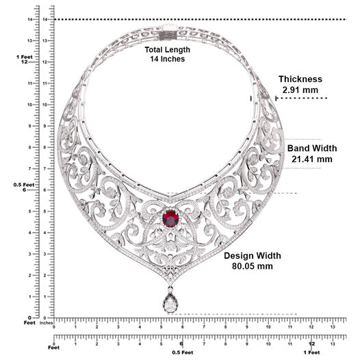 NK set with Dia and gems choker pattern