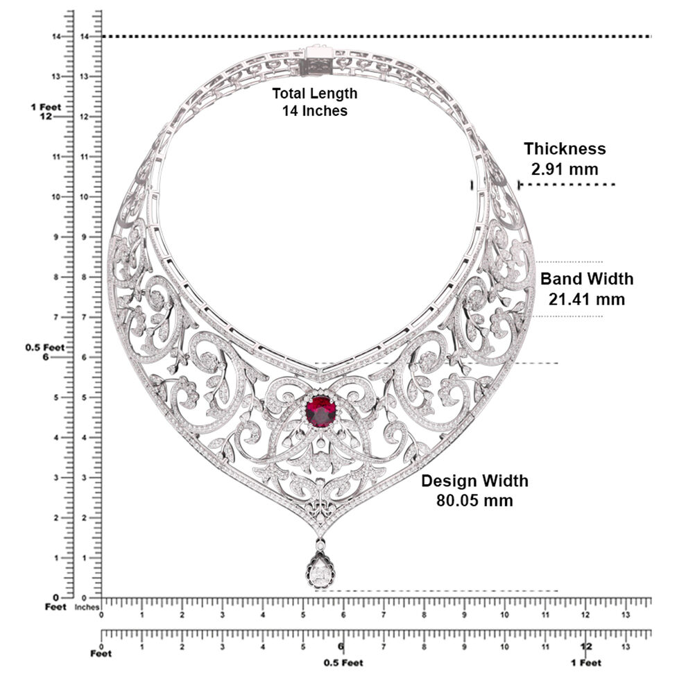NK set with Dia and gems choker pattern