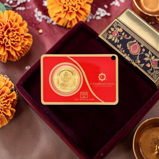 500 mg Gold Foil Coin - Ganesha